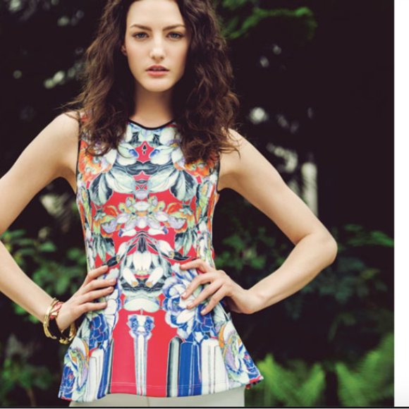 Clover Canyon 'Flower Tracers' Peplum Blouse (XS) - Picture 6 of 8